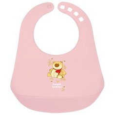 Нагрудник пластиковый Canpol babies розовый (250930222)