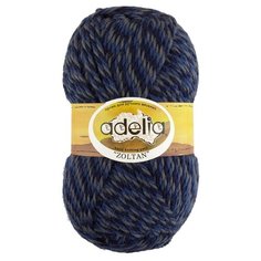 Пряжа Adelia Zoltan, 100% шерсть, 5*100 г, 115 м+-5 м, №164, синий, серый