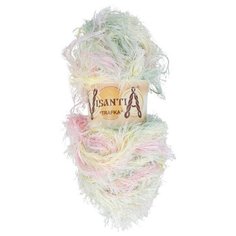 Пряжа Visantia Trafka, меланжевая, 100% полиэстер, 5*100 г, 150 м+-3 м, №1040, светло-зеленый, желтый, розовый