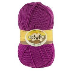 Пряжа Adelia Olivia, 60% акрил, 40% шерсть, 5*100 г, 250 м+-10 м, №24, сиреневый