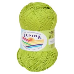 Пряжа Alpina Sati, 100% мерсеризованный хлопок, 10*50 г, 170 м+-10 м, №088, ярко-зеленый