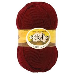 Пряжа Adelia Jessica, 67% шерсть, 33% полиэстер, 5*100 г, 260 м+-10 м, №07, бордовый