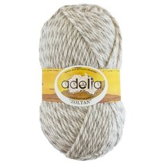 Пряжа Adelia Zoltan, 100% шерсть, 5*100 г, 115 м+-5 м, №115, серый, белый