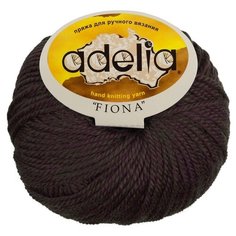 Пряжа Adelia Fiona, 50% шерсть, 50% акрил, 10*50 г, 90 м+-3 м, №531, темно-коричневый