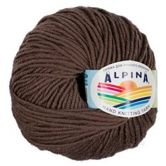 Пряжа Alpina Margo, 100% мериносовая шерсть, 10*50 г, 75 м+-4 м, №03, темно-коричневый