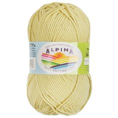 Пряжа Alpina Misty, 70% хлопок, 30% шерсть, 10*50 г, 105 м+-5 м, №12, пыльно-желтый