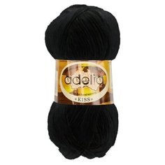 Пряжа Adelia Kiss, 100% полиэстер, 10*50 г, 145 м+-7 м, №01, черный