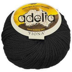 Пряжа Adelia Fiona, 50% шерсть, 50% акрил, 10*50 г, 90 м+-3 м, №622, черный