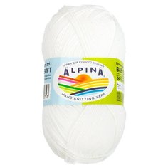 Пряжа Alpina Baby super soft, 50% хлопок, 50% бамбук, 10*50 г, 150 м+-10 м, №01, белый