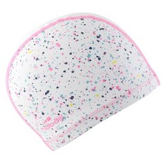 Шапочка для плавания из ткани и силикона размер L белая с принтом COS NABAIJI X Декатлон Decathlon