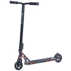 Самокат трюковый Novatrack Pixel Pro BL, PU 220 колеса 110 мм с алюмин.ободом, жесткость PU 88A, abec9, дизайн - стикер, разноцветный 110A.PIXEL.MC20