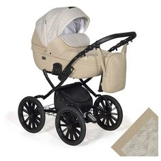 Коляска MIO 2в1 Plus 14" (Indigo) (Mi 02 (св.бежевая кожа+св.бежевый узор))
