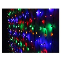 Гирлянда Rich LED Занавес RL-CS2*3-RB, 200 х 300 см, 600 ламп, разноцветные диоды/черный провод