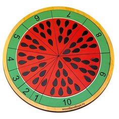 Развивающее пособие из дерева Обучение счету Арбуз Woodland