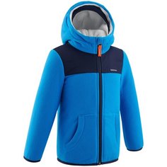 Толстовка флисовая для походов для детей 2-6 лет синяя MH500, размер: 103-112 CM 4-5, цвет: Ярко-Синий/Синий Графит QUECHUA Х Декатлон Decathlon