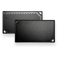 Поднос -гриль прямоугольный 42х24 см. двухсторонний, черный, чугун Lodge LDP3