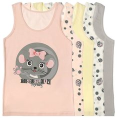 Майка для девочек 4971936MC Донелла , Размер: 8/9, Цвет: Микс, 5 шт. в упаковке Donella