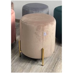 Пуф RICE BLUVEL-40 BEIGE велюр / ножки GOLD M-CITY