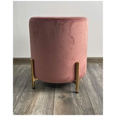 Пуф RICE BLUVEL-52 PINK велюр / ножки GOLD M-CITY