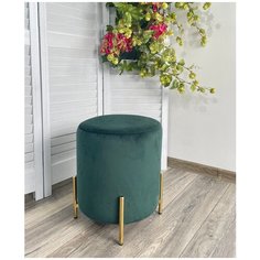 Пуф RICE BLUVEL-78 GREEN велюр / ножки GOLD M-CITY