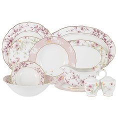 Обеденный сервиз Цветы 27 предметов на 6 персон Anna Lafarg Emily Костяной фарфор Anna Lafarg AL-M2124_27-E9
