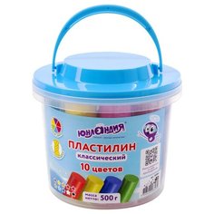 Пластилин в ведерке ЮНЛАНДИЯ, 10 цветов, 500 г, ВЫСШЕЕ КАЧЕСТВО, 10хххх
