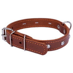 Ошейник COLLAR одинарный с украшением 0135 32-40 см коричневый