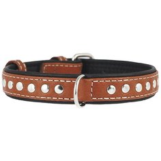 Ошейник COLLAR Soft с мет. украшениями 7194/7195 27-36 см коричневый верх