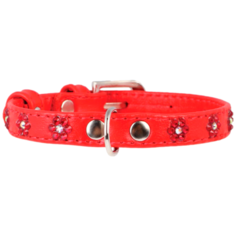 Ошейник COLLAR Glamour Цветочек 3251 18-21 см красный