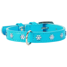 Ошейник COLLAR Glamour Цветочек 3251 18-21 см голубой
