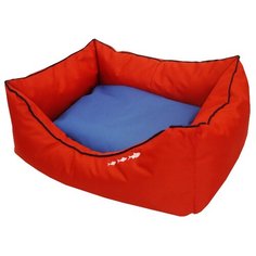 Лежак для собак и кошек ZOOexpress Пухлик Морская №3 55х43х23 см красный/синий