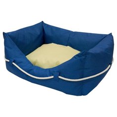 Лежак для собак и кошек ZOOexpress Пухлик Морская №3 55х40х23 см синий/бежевый
