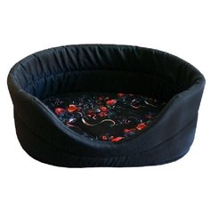 Лежак для собак и кошек ZOOexpress Дикие травы №3 49х33х17 см черный