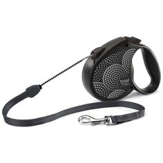 Поводок-рулетка для собак Flexi Life Bubbles M трос черный 5 м