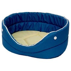 Лежак для собак и кошек ZOOexpress Морская №8 78х58х21 см синий/бежевый