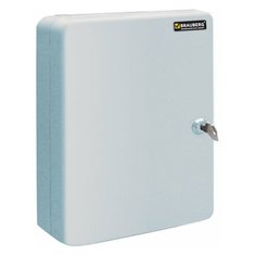 Шкафчик (Ключница) на 20 ключей BRAUBERG, 200х160х80 мм, с замком, +20 брелоков, серый, 290337 290337