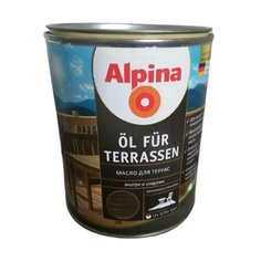 Масло Alpina Öl für Terrassen, темный, 0.75 л