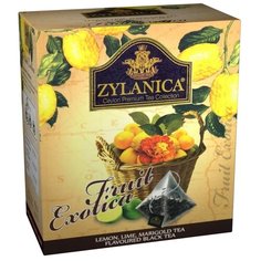 Чай черный Zylanica Fruit exotica с лимоном, лаймом и календулой в пирамидках, 20 шт.