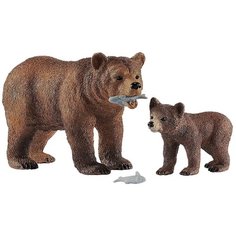 Фигурки Schleich Медведица гризли с медвежонком 42473