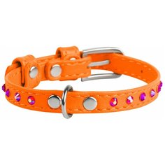 Ошейник COLLAR Glamour с клеевыми стразами 3268 21-29 см оранжевый