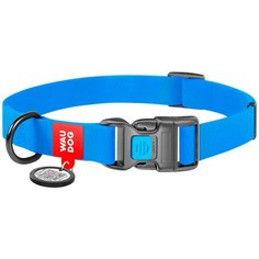 Ошейник WAU DOG Waterproof 20 мм 24-40 см голубой