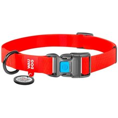 Ошейник WAU DOG Waterproof 20 мм 24-40 см красный