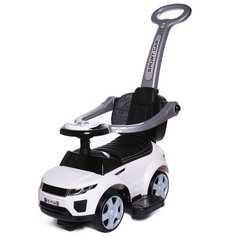 Каталка детская Sport car BabyCare (резиновые колеса, кожаное сиденье), белый 614