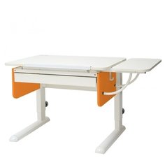 Стол детский Астек-Элара Юниор с ящиком и боковой полкой 105x58 см белый/оранжевый