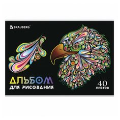 Альбом для рисования BRAUBERG Яркие краски 29.7 х 21 см (A4), 100 г/м², 40 л.