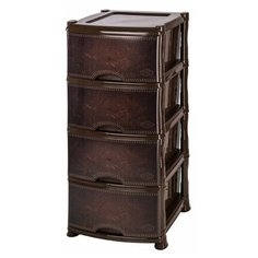 Комод Violet Кожа 4 секции , размер: 39х47 см , цвет: коричневый