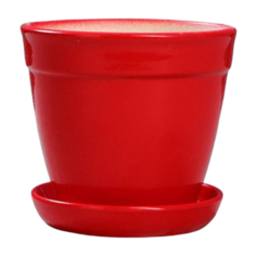 Кашпо Керамика ручной работы с поддоном Глория глянец 11 х 11 х 11 см красный