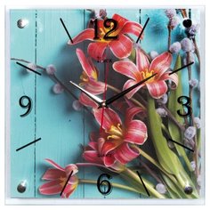 Часы настенные "Лилии", 3535-002 Рубин