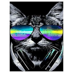 Картина по номерам Paintboy GX 34802 Техно-кот (Кот DJ) 40х50 см
