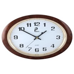 Настенные часы овальные PHOENIX P 121038 ободок под коричнево-красный орех 40,2х26,2 см